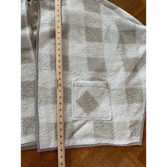 PARASUCO Beige Brown Plaid Sherpa Cape Shawl Poncho Jacket New with Tags Sz L/XL - Picture 11 of 13